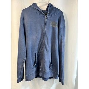 Onitsuka Tiger Hoodie Blue Zip Up Size XL